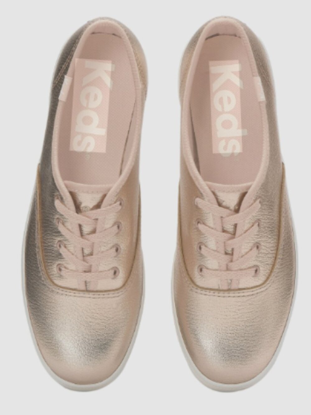 Keds Metallic Rose Gold Lace-Up Champion Sneakers